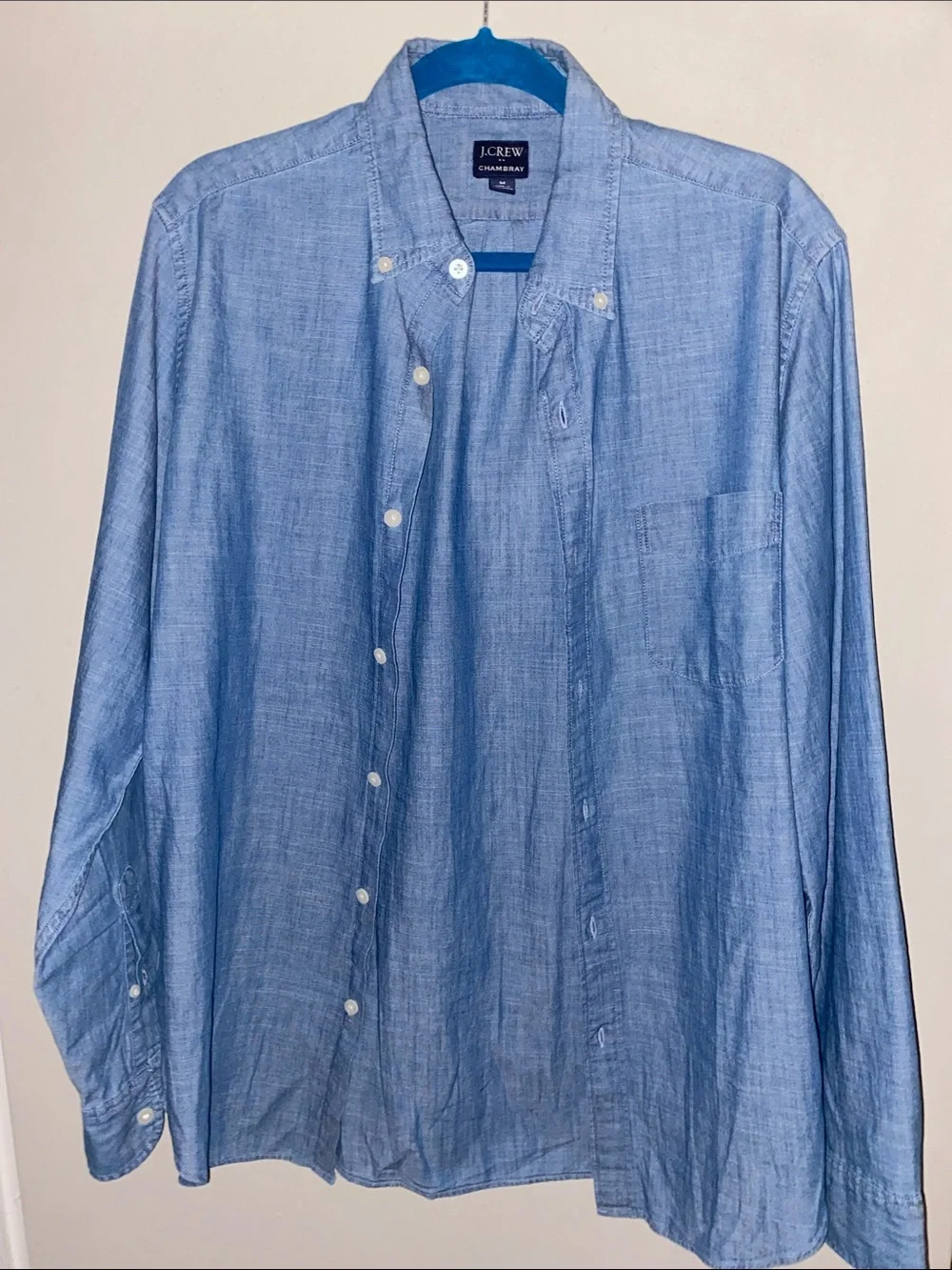J. Crew Chambray Button-Down Shirt in Light Blue
